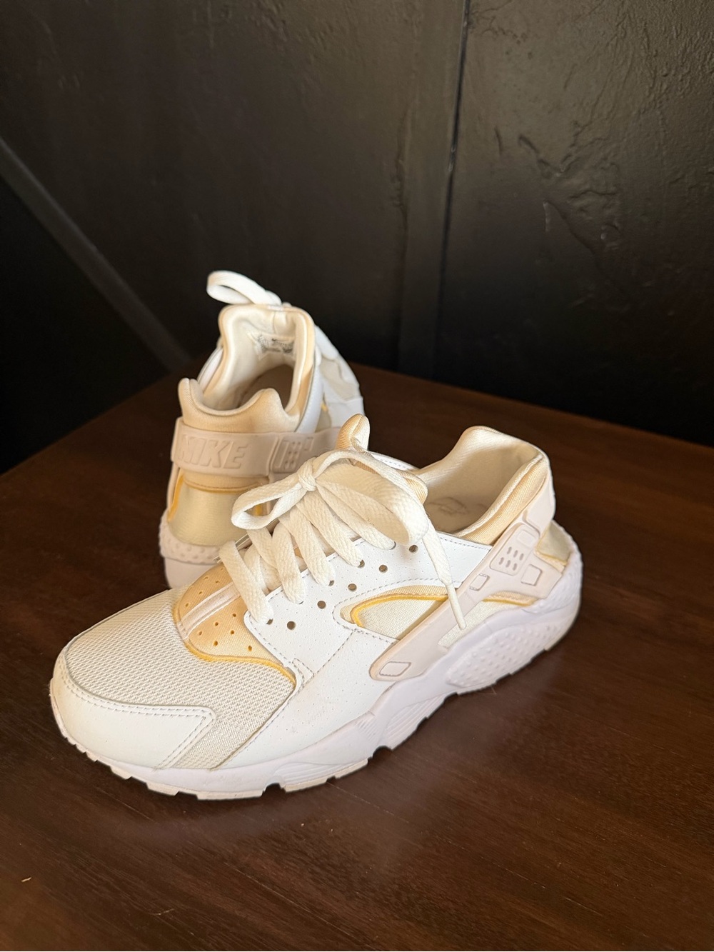 Nike Kids' White Sneakers with Pale Gold Accents
